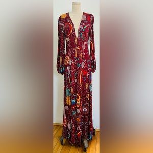 Farm Rio long sleeve maxi dress